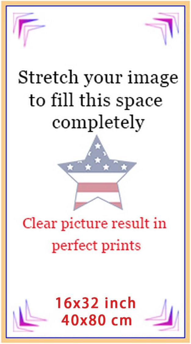 Looife Custom Canvas Prints, Personalized Wall Art with Your Photo on Canvas - 16"x32"