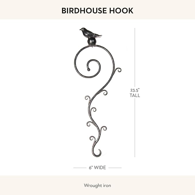 MACKENZIE-CHILDS Birdhouse Hook, Birdhouse Hanger Hook for Hanging Plants and Outdoor Decor