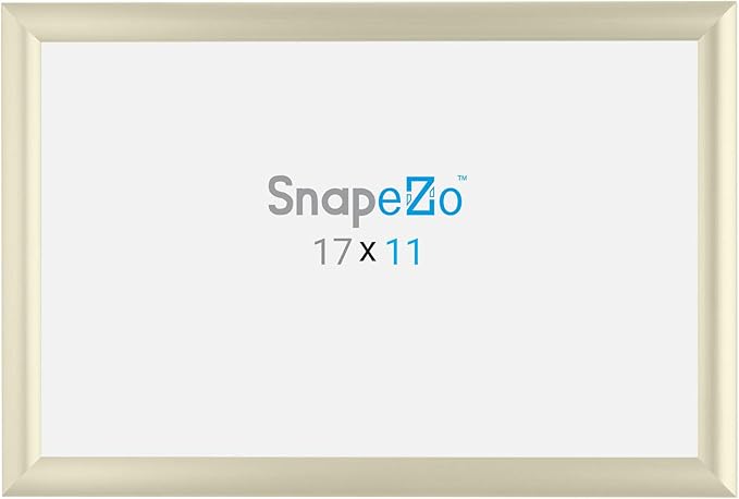 SnapeZo Notice Frame 11x17 Inches, Off-White 1 Inch Aluminum Profile, Front-Loading Snap Frame, Wall Mounting, Sleek Series