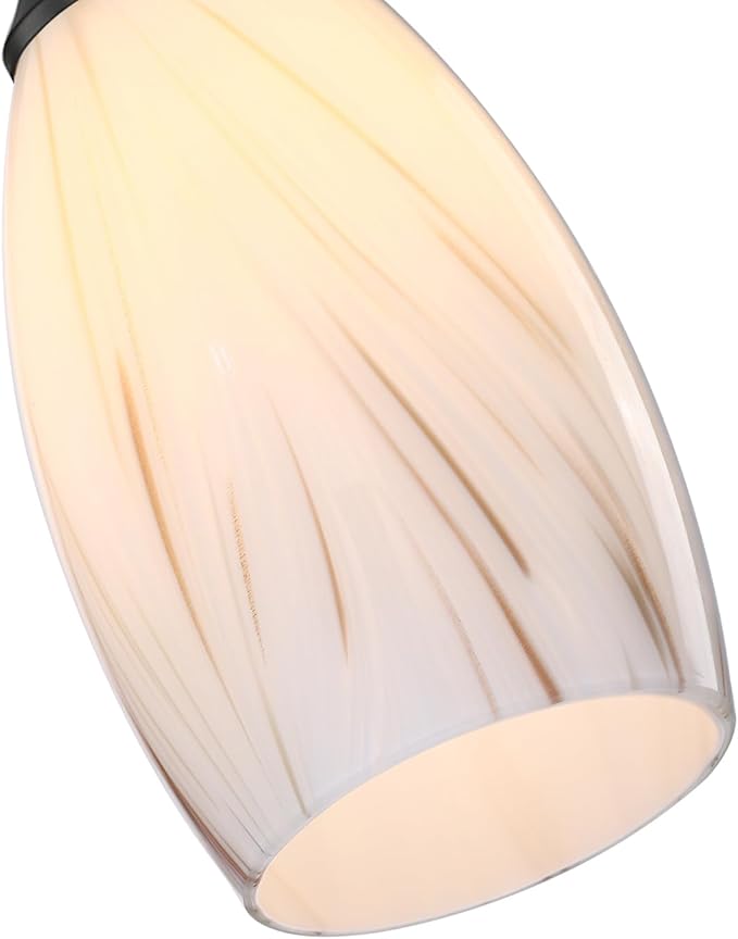 Mini Glass Pendant Light Kitchen Island Oval Ceiling Hanging lamp Shade with Black Matte finish1pack Milk Blown Glas Pendant Lighting Adjustable Cord for Hallway Dining Room Bathroom