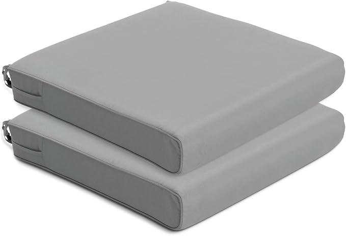 BPS 25x25 Inch Deep Seat Outdoor Cushion, Gray Fade-Resistant and Water-Resistant Patio Chair Cushion for Wicker Chairs, Sofas, Love Seats