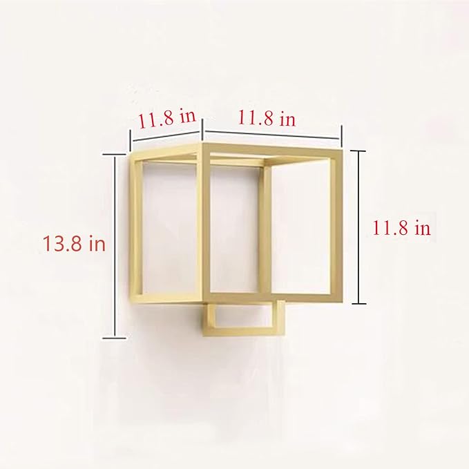 Metal Garment Racks in Boutique Clothing Stores Display,Wall-Mounted Hanging Potted Plants Clothes Shelf in Home,Towel Rack for Bathroom Storage Shelves (Gold, 11.8" L)
