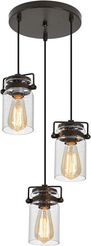 Kitchen Pendant Lighting Over Island 3 Pendant Lights Black Pendant Lighting Adjustable Farmhouse Ceiling Light for Kitchen Island Dining Room Bedroom Living Room