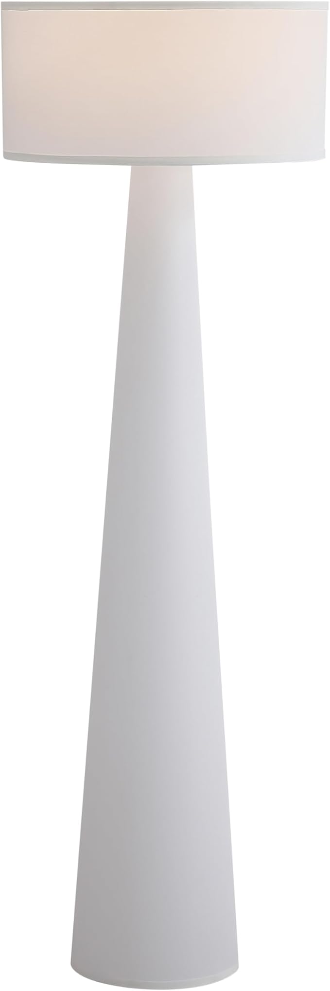 Floor Lamp - Branch and Wick – 59” Tall Standing Linen Lamp with Fabric Shade, LED Bulb Included – Elegant Corner Lamp for Living Room, Bedroom, Office - White