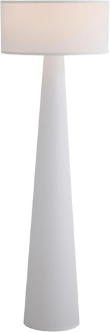 Floor Lamp - Branch and Wick – 59” Tall Standing Linen Lamp with Fabric Shade, LED Bulb Included – Elegant Corner Lamp for Living Room, Bedroom, Office - White