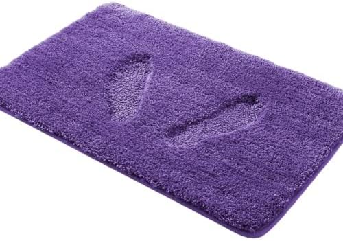 YHF Bathroom Rug Set 2 Piece, Extra Thick & Soft Microfiber Shaggy, Machine Washable Bath Mats, Absorbent Bath Rugs, Non-Slip Rubber Backing Bath Mat for Bathroom Floor, Tub and Shower, Purple
