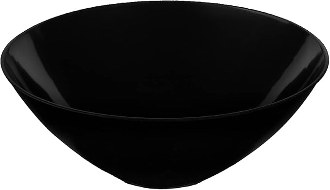 PLASTICPRO [6 OZ 50 Count] Black Plastic Organic Party Dessert bowls Premium heavyweight Elegant Disposable Tableware Dishes