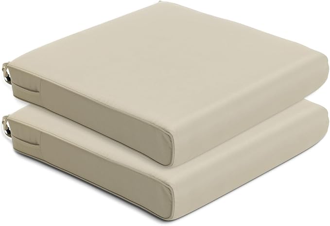 BPS 25x25 Inch Deep Seat Outdoor Cushion, Khaki Fade-Resistant and Water-Resistant Patio Chair Cushion for Wicker Chairs, Sofas, Love Seats