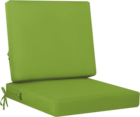 idee-home Outdoor Cushions for Patio Furniture, Outdoor Seat Cushion, Waterproof Couch Hampton Bay Deep Seat Replacement Chair Cushions for Garden Lawn Backyard Deck, 24 x 24 Green
