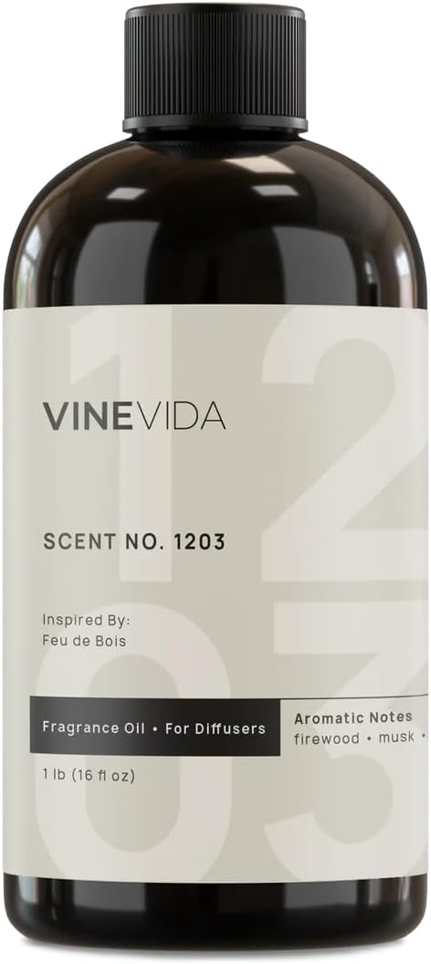 VINEVIDA [16 Fl Oz] Scent NO. 1203 Fragrance Oil for Cold Air Diffusers, Aromatic Notes of Smokey Woody Musk, Essential Oils for Diffuser Oil Refill & Air Freshener Room Spray