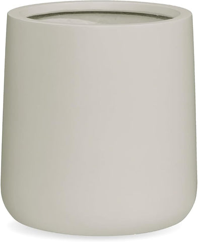 13" H x 12.6" D Conico Fiberstone Round Planter with Drainage Hole, Smooth Finishes, Weather Resistant for Indoor and Outdoor Use, Included 2 Extra Coco Mats (Taupe, 10" Pot Opening)