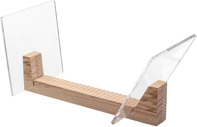 KAIU Vinyl Record Storage Holder - Solid Wood with Crystal Clear Acrylic Holder - Premium Design, Perfect 12" LPs or 7" Singles Display Unit - Stores and Supports up to 50 Albums (Natural)