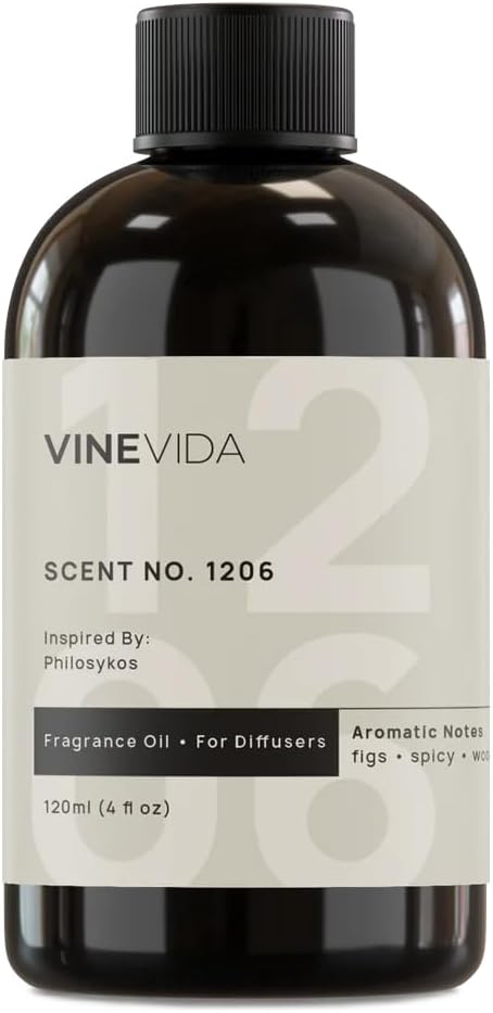 VINEVIDA [4 Fl Oz] Scent NO. 1206 Fragrance Oil for Cold Air Diffusers, Aromatic Notes of Fig Fruit Wood Black Pepper, Essential Oils for Diffuser Oil Refill & Air Freshener Room Spray