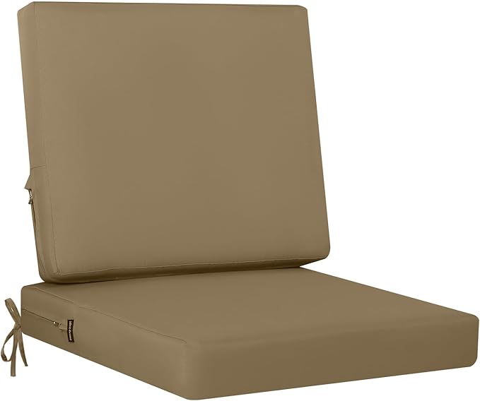 idee-home Outdoor Cushions for Patio Furniture, Outdoor Seat Cushion, Waterproof Couch Hampton Bay Deep Seat Replacement Chair Cushions for Garden Lawn Backyard Deck, 24 x 24