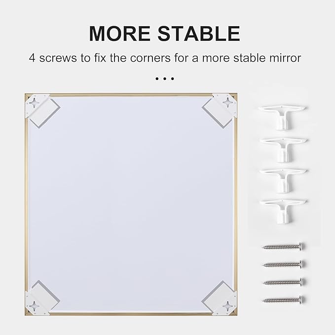 24x40 Inch Gold Bathroom Mirror - Copper-Free Mirror, Aluminum Alloy Frame Vanity Rectangle Wall Mounted Modern Mirror for Bedroom/Living Room/Porch Horizontal or Vertical