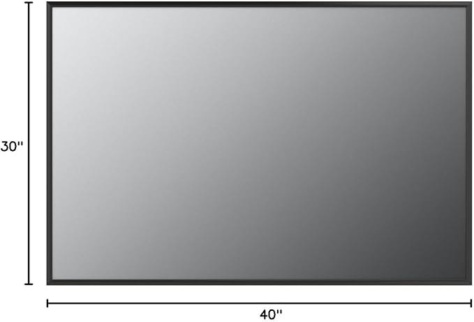 LOAAO 40"X30" Black Rectangle Bathroom Mirror Wall, Matte Black Aluminum Alloy Frame, Tempered Glass, Hangs Vertically or Horizontally, Easy to Install