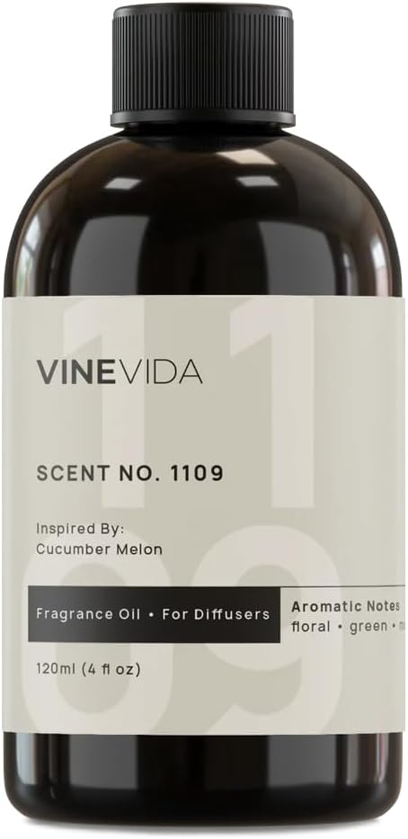 VINEVIDA [4 Fl Oz] Scent NO. 1109 Fragrance Oil for Cold Air Diffusers, Aromatic Notes of Floral Green Musk, Essential Oils for Diffuser Oil Refill & Air Freshener Room Spray