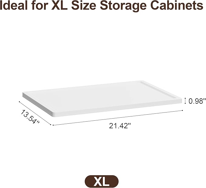 JOYMOOP Foldable Storage Cabinet Top Cover, Fits XL Storage Boxes, Durable, Easy to Install, Dustproof and Waterproof, White