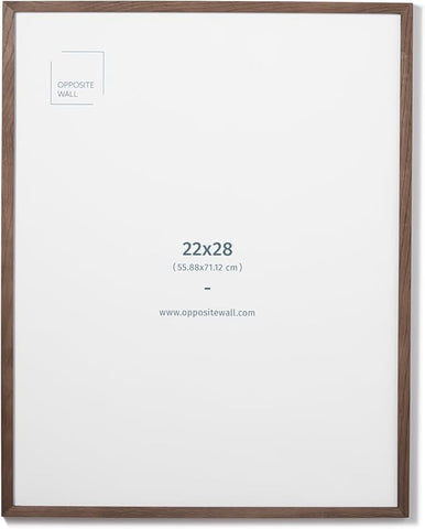 Opposite Wall - 22x28 in - Dark Solid Oak Wood Picture Frame - Lightweight, Versatile & Shatterproof - Wall Hanging Poster or Photo Frame - Wall Decor for Office, Gallery & Home