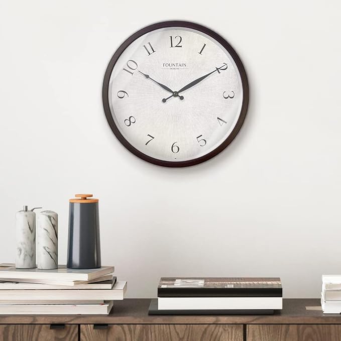Modern Farmhouse Clock, No Ticking Silent Clock, Modern and Vintage (Oil Rubbed Bronze, 12 inch)