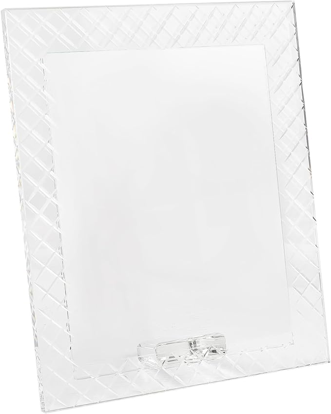 8''x 10'' Crystal Picture Frame for Wedding, Elegant Glass Photo Frame for Home & Office Decor, Decorative Design for Tabletop Display, Includes Luxury Gift Box (8x10inch)