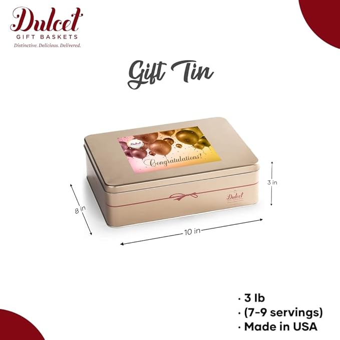 Gift Baskets Food Gifts, Congratulations Gift Baskets for Women, Men, Mom, Dad, Friends, Daughter, Sister, College Students & Corporates By Dulcet Gift Baskets