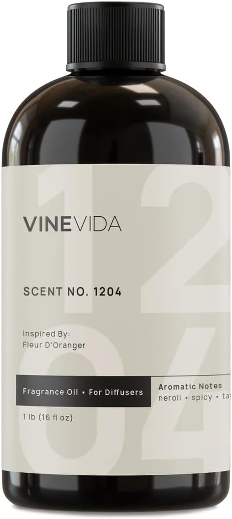 VINEVIDA [16 Fl Oz] Scent NO. 1204 Fragrance Oil for Cold Air Diffusers, Aromatic Notes of Bergamot, Citrus & White Florals Essential Oils for Diffuser Oil Refill & Air Freshener Room Spray