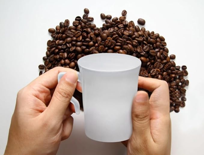 " OCCASIONS " 120 Mugs Pack, Heavyweight Disposable Wedding Party Plastic 8 oz Coffee Mugs/Tea Cups/Cappuccino Cups/Espresso Cup with Handles (8 oz Mugs, Plain White)