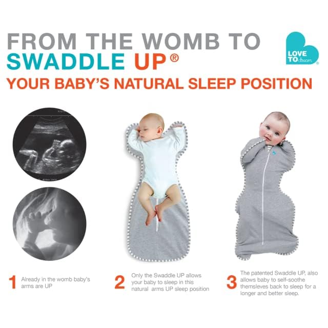 Love to Dream Organic Swaddle, Baby Sleep Sack, Swaddle Up Self-Soothing Swaddles for Newborns, Get Longer Sleep, Snug Fit Helps Calm Startle Reflex, 1.0 Tog, 5-8.5lbs., Cream