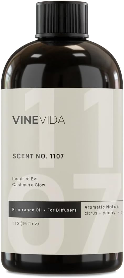 VINEVIDA [16 Fl Oz] Scent NO. 1107 Fragrance Oil for Cold Air Diffusers, Aromatic Notes of Citrus Peony Sandalwood, Essential Oils for Diffuser Oil Refill & Air Freshener Room Spray