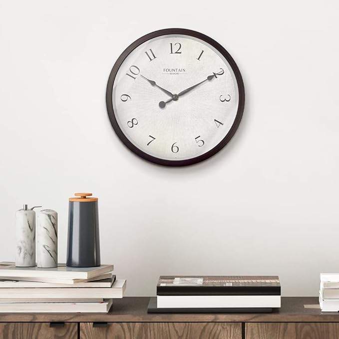 Modern Farmhouse Clock, No Ticking Silent Clock, Modern and Vintage (Oil Rubbed Bronze, 10 inch)