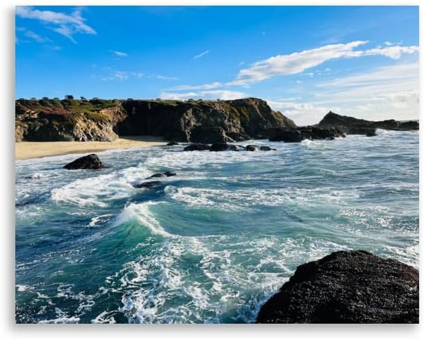 Bodega Bay Coastal Poster – Ocean Photography Wall Art Print – California Nature Landscape – Horizontal Seascape Decor – Picture for Living Room or Bedroom (11x14 inches) - Unframed Poster