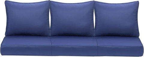 Outdoor Deep Seating Cushion Set, 24" x 24", Waterproof & Fade Resistant Patio Furniture Cushions with Handle, Deep Seat and Back Cushion for Chair and Sofa (3, Blue)