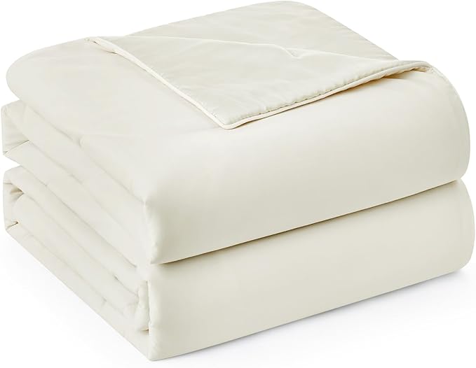 Snuggle Sac Cooling Comforter King Size, Breathable Cooling Blankets for Hot Sleepers and Night Sweats, Soft Lightweight King Size Blankets, 106x90 Inches, Snow Ivory