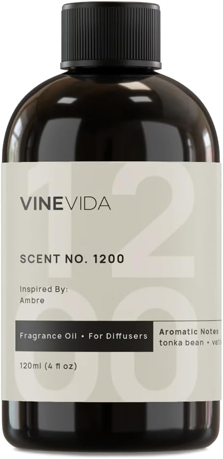 VINEVIDA [4 Fl Oz] Scent NO. 1200 Fragrance Oil for Cold Air Diffusers, Aromatic Notes of Aniseed, Incense, Balm, Patchouli & Cistus Essential Oils for Diffuser Oil Refill & Air Freshener Spray