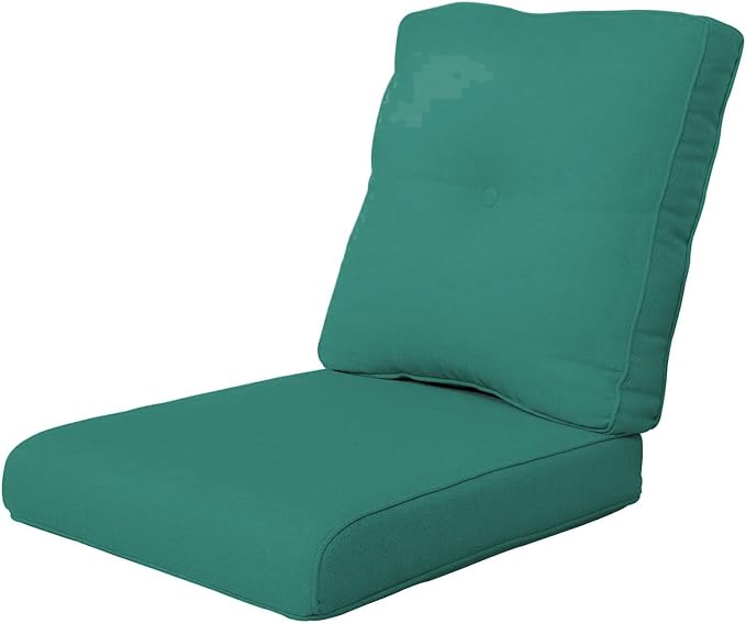 Patio Cushions for Outdoor Furniture - 22×24 Inches High Back and Deep Seating Outdoor Cushion for Patio Chairs Sofa Couch Loveseat Water Resistant(Malachite Green/1 Set/Button)