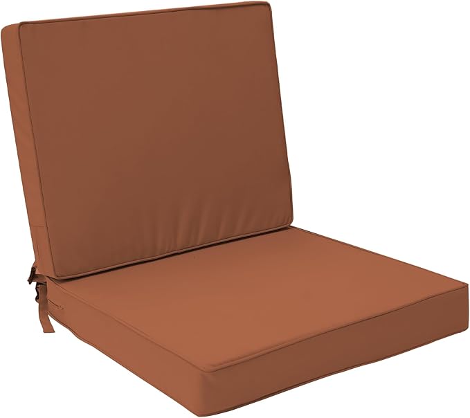 Outdoor Deep Seat Cushion Set 22" x 22", Water Repellent & Fade Resistant Cushion for Patio Furniture, Back & Seat Cushion with Removable Covers for Sofa, Couch, Red