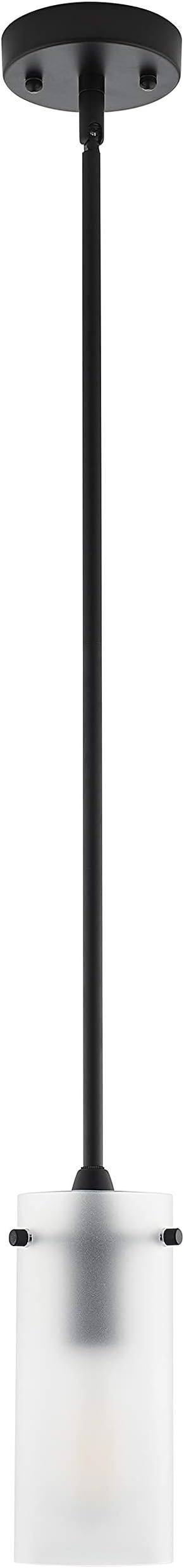 Linea di Liara Effimero Modern Matte Black Pendant Light Fixtures Over Kitchen Island Sink Lighting Ceiling Hanging Farmhouse Mini Metal Industrial Pendant Lighting Small Frosted Glass Shade