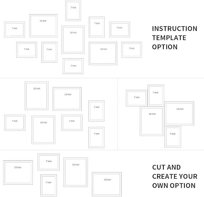 WOOD MEETS COLOR Wall Photo Frames, Including White Picture Mats and Installation Instruction, Set of 11 Collage Frames, 3-8x10 Inches, 8-5x7 Inches (Black)