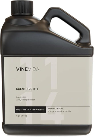 VINEVIDA [Gallon (128 Fl Oz)] Scent NO. 1114 Fragrance Oil for Cold Air Diffusers, Notes of Peach, Orange Blossom, Honeysuckle & Vanilla Essential Oils for Diffuser Oil Refill & Air Freshener Spray