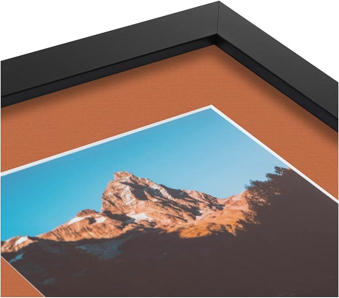 ArtToFrames Collage Photo Frame Double Mat with 2 - 5x7 Openings and Satin Black Frame
