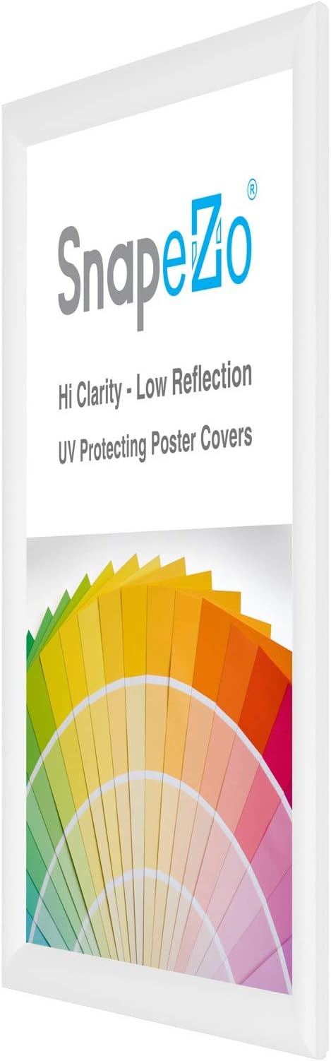 SnapeZo 11.7 x 16.5 (A3 Euro Size) White Poster Frame, Front-Loading, Wall Mount, Aluminum 1" Profile, Sleek Series