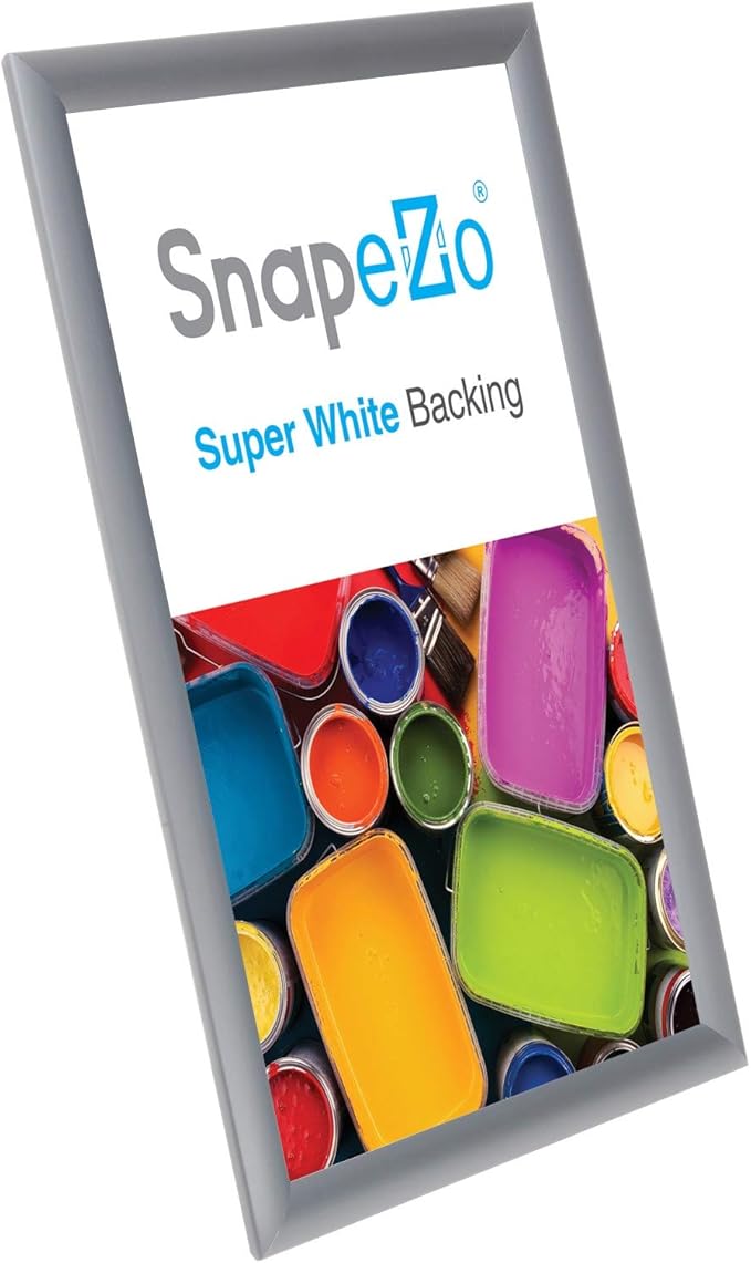 SnapeZo 2-Pack 11x17 Inches Silver Document Notice Frames, Front-Loading Snap Frame, 1" Aluminum Profile, Wall Mounted