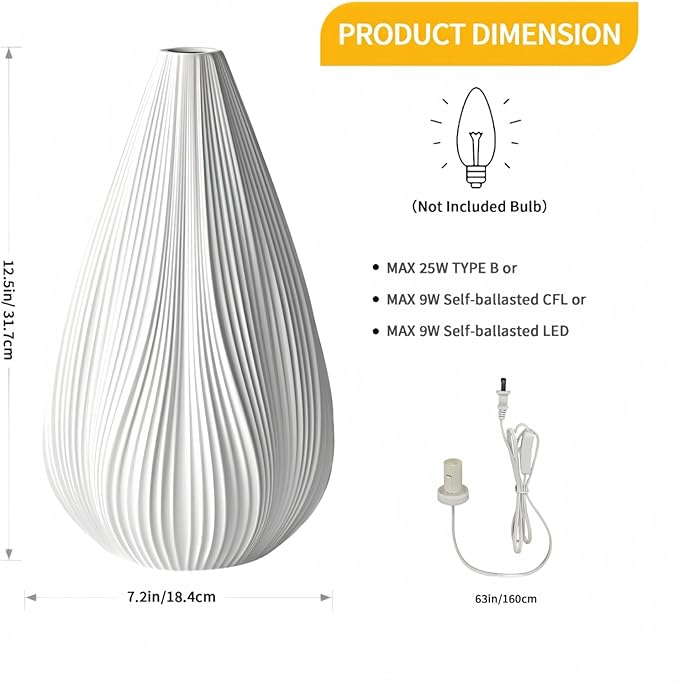 RONDURE 12.5" Modern Ceramic Table Lamp, Modern Bedside Lamps for Bedroom, Living Room and Nightstand, White Translucent Ceramic Shade, Warm Ambient Lighting, Home Decor