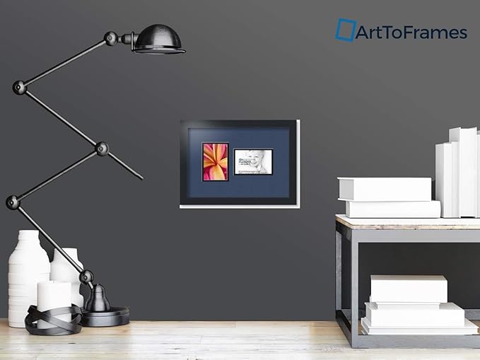 ArtToFrames Collage Photo Frame Double Mat with 2 - 4x6 Openings and Satin Black Frame