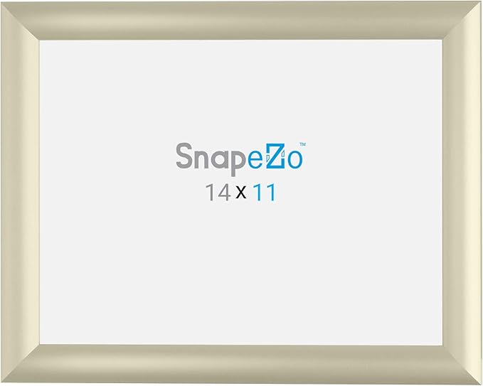 SnapeZo Diploma Frame 11x14 Inches, Off-White 1 Inch Aluminum Profile, Front-Loading Snap Frame, Wall Mounting, Sleek Series