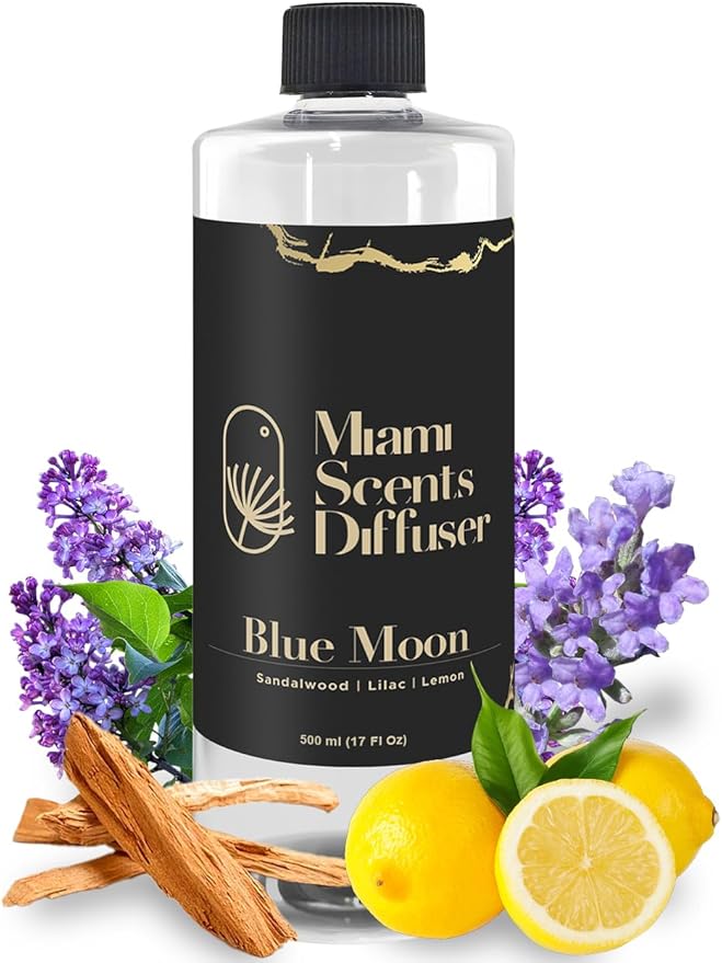 Blue Moon Scent Inspired by Shangri-La Hotel 17 Fl Oz - 500 ml Essential Oils Aroma for Home Office Diffuser Luxury Fragance Refill Aromatherapy Fresh Natural Blend of Lemon, Lilac and Sandalwood.