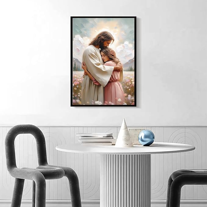 Christian Wall Art Print, Religious Scripture Biblical Decor, Faith-Based Inspirational Landscape with Cross, Digital Printed Canvas Poster for Church, Home Chapel, Prayer Room Decor