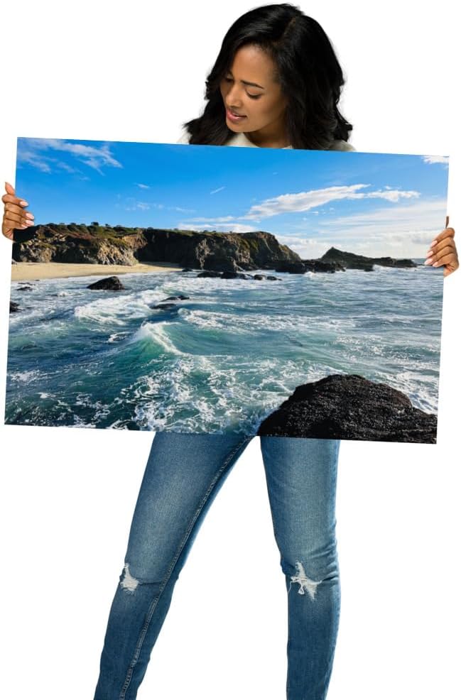 Bodega Bay Coastal Poster – Ocean Photography Wall Art Print – California Nature Landscape – Horizontal Seascape Decor – Picture for Living Room or Bedroom (20x30 inches) - Unframed Poster