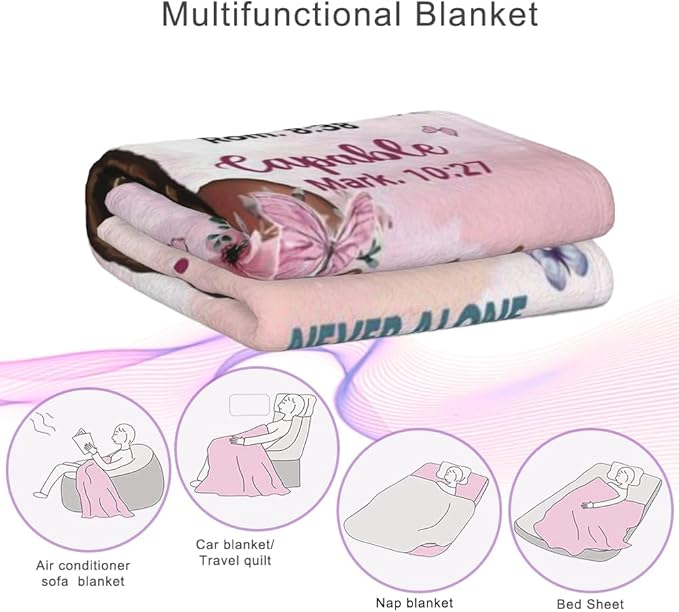 Throw Blanket, Soft Fleece Blanket with Inspirational Positive Thoughts and Quotes for Bedroom, Ideal as a Gift for Girls and Women 50x60 Inch